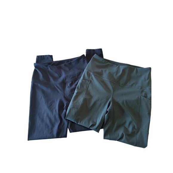 Lot of 2 90 degrees by reflex leggings size small and medium blue and green - Picture 1 of 4